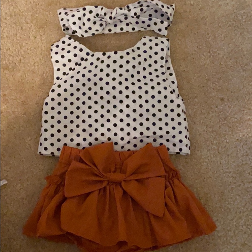Baby girl first birthday or fall polka dot